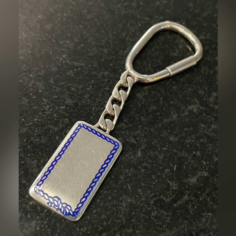 Vintage 925 Silver Keychain Made in Italy, Ready to Be Custom Monogrammed NOS